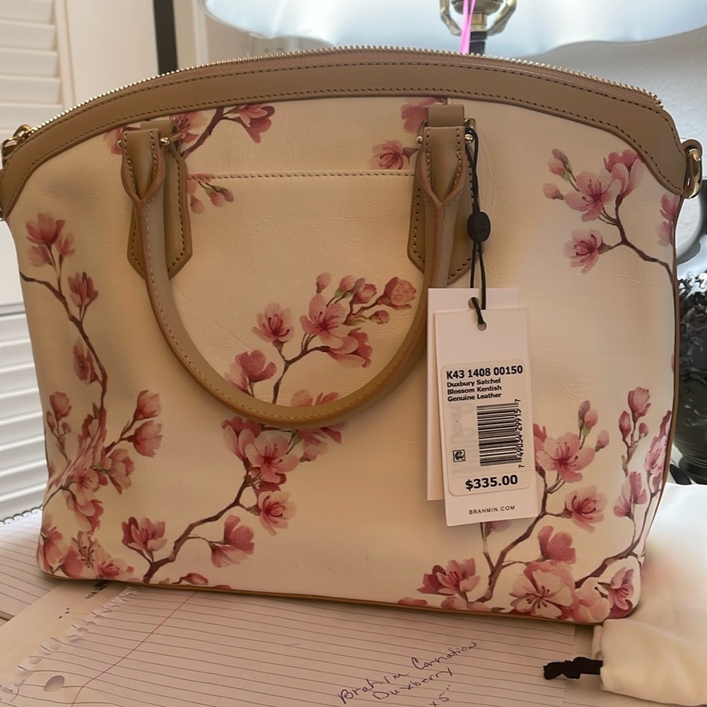 Brahim Carnation Duxberry with strap and original bag. Medium size at 10x5x14”.